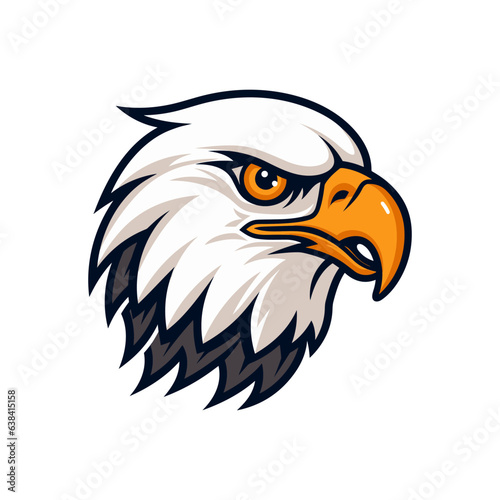 Eagle head mascot vector illustration isolated on white background