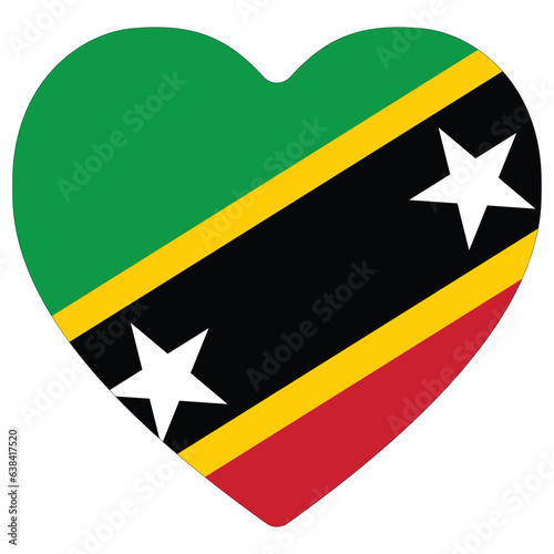 Free Download Saint Kitts and Nevis flag heart shape. Flag of Saint Kitts and Nevis heart shape - GFXLoad