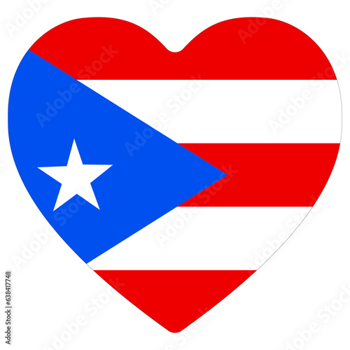 Puerto Rico flag heart shape. Flag of Puerto Rico heart shape