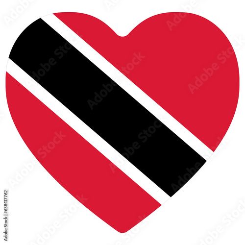  Trinidad and Tobago flag in heart shape. Flag of Trinidad and Tobago heart shape photo