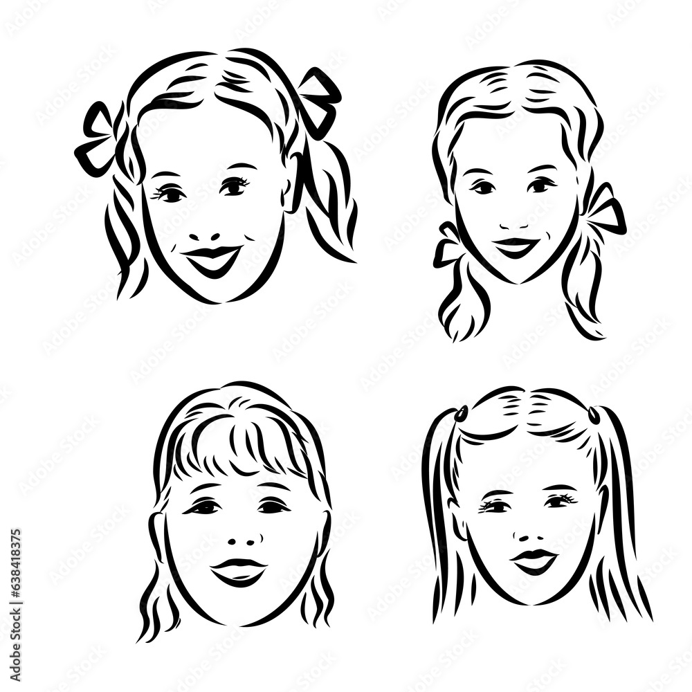 Pupils Kids With Backpack Staying Together Black Line Pencil Drawing Pupils Kids With Backpack Staying Together Black Line Pencil Drawing
