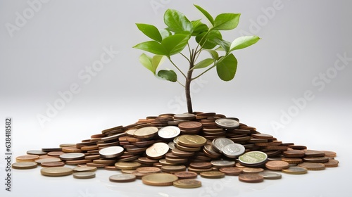 Tree growing from the coins. finance and money management concept for SME.