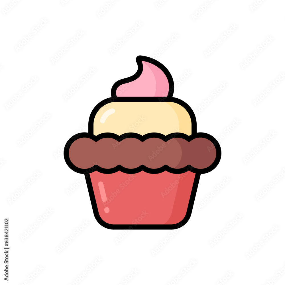 Simple Muffin lineal color icon. The icon can be used for websites, print templates, presentation templates, illustrations, etc