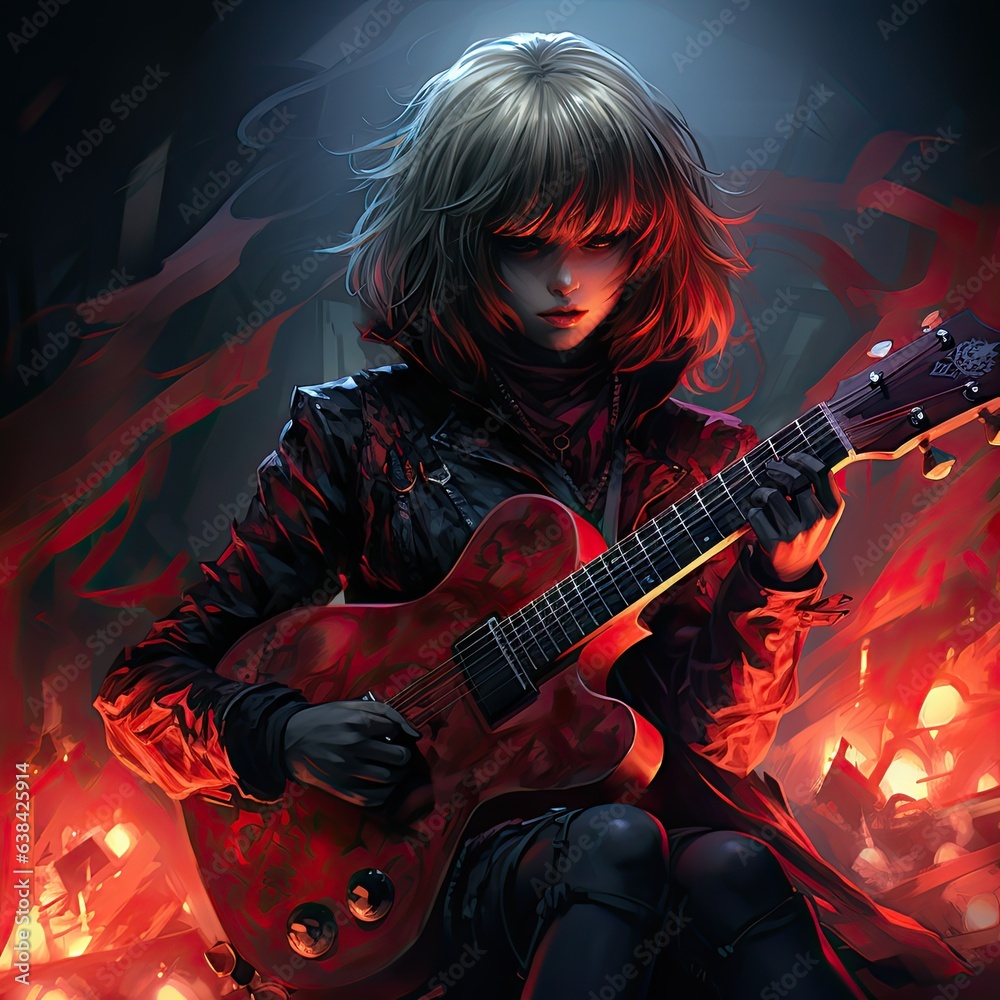 Obraz premium rock star with guitar