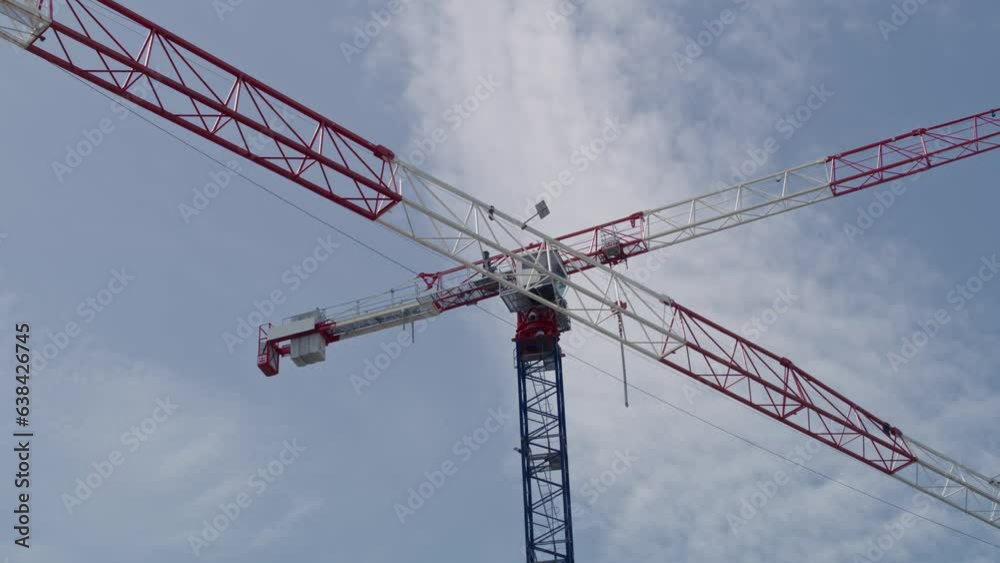 Crane on construction site . Shot with RED helium camera in 8K. Crane on construction site . Shot with RED helium camera in 8K.