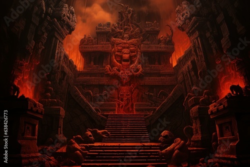 Temple of doom fire. Generate Ai