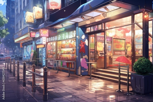 Asian shop store anime visual novel game. Generate Ai