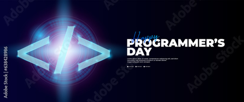 happy programmers day banner in modern style