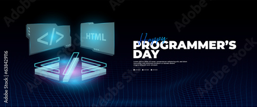 happy programmers day banner in modern style