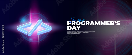 happy programmers day banner in modern style