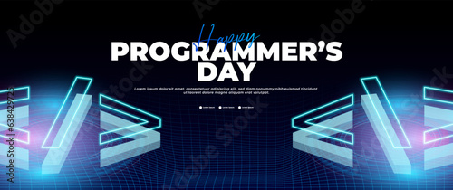 happy programmers day banner in modern style