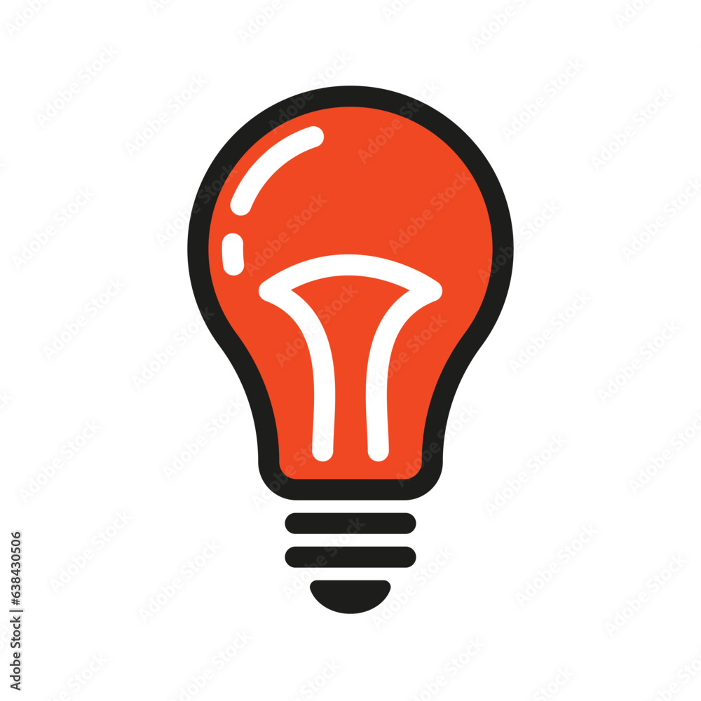 Vector red light bulb icon. Idea and creativity symbol. Vector red light bulb icon. Idea and creativity symbol.