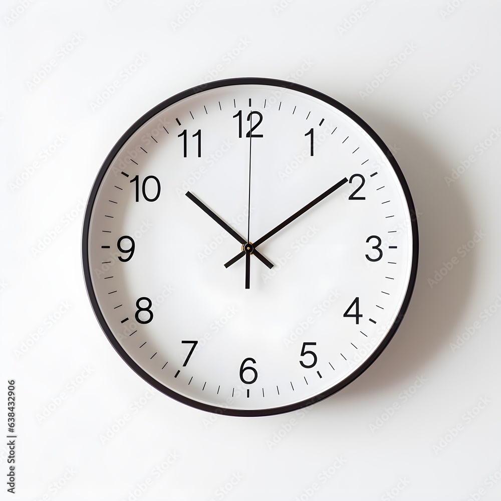 Analog wall clock isolated on white wall Analog wall clock isolated on white wall