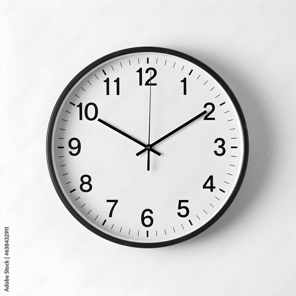 Analog wall clock isolated on white wall Analog wall clock isolated on white wall