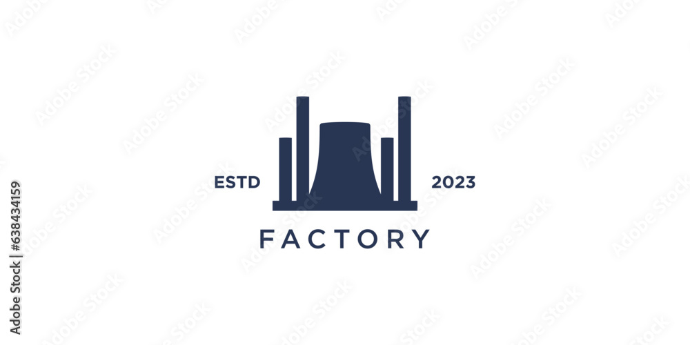 Factory logo with creative design concept idea