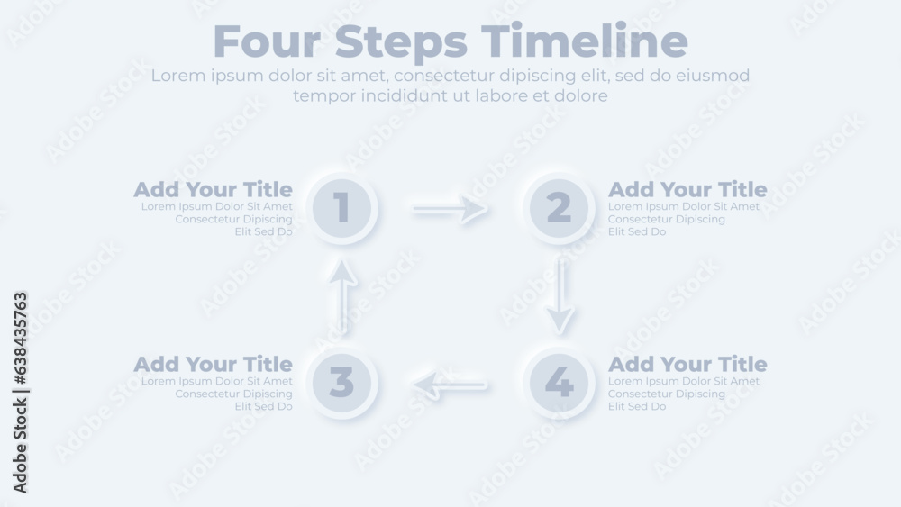 Neumorphic modern timeline diagram and infographic template for business