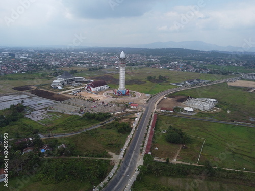 aerial view of highway