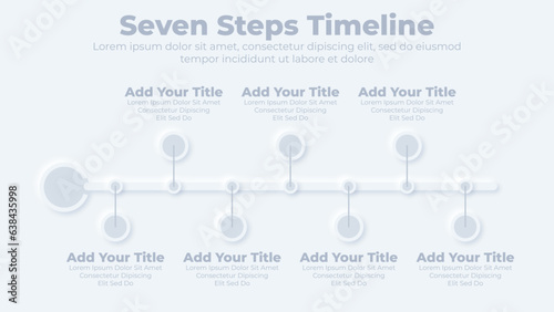 Neumorphic modern timeline diagram and infographic template for business