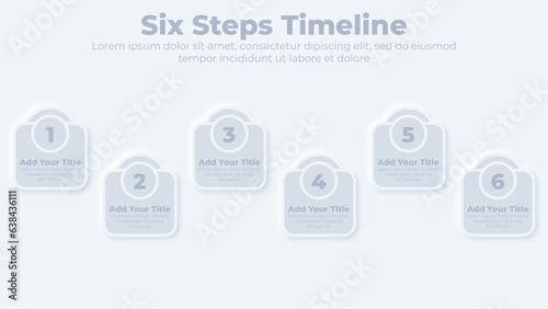 Flat banners for infographic presentation slide with six options or steps