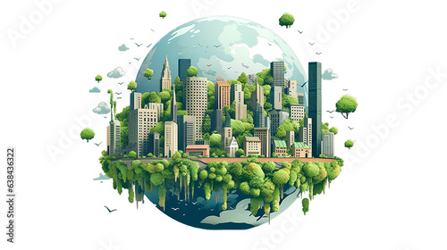 world environment day  green city on earth  globe  earth day  green city  Generative ai