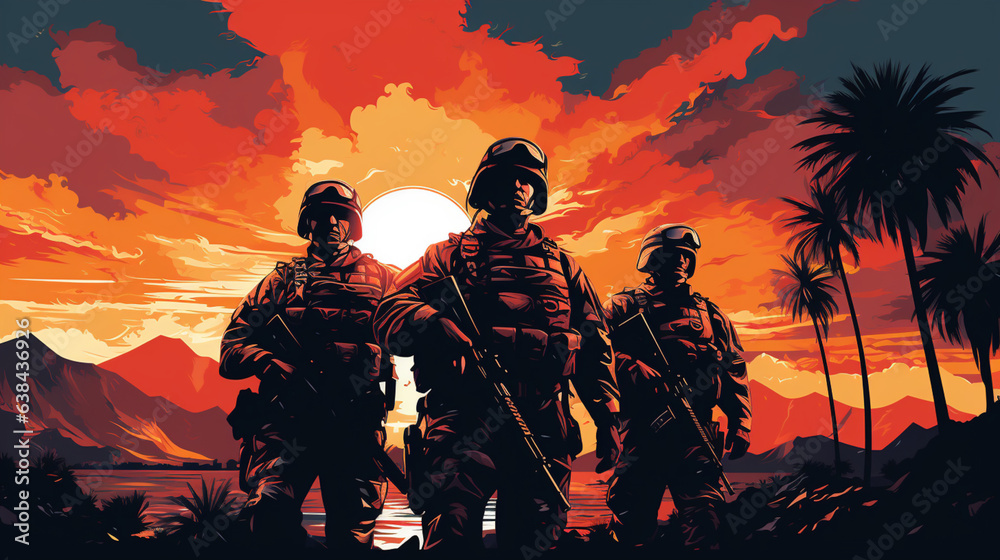 Fototapeta premium group of soldiers