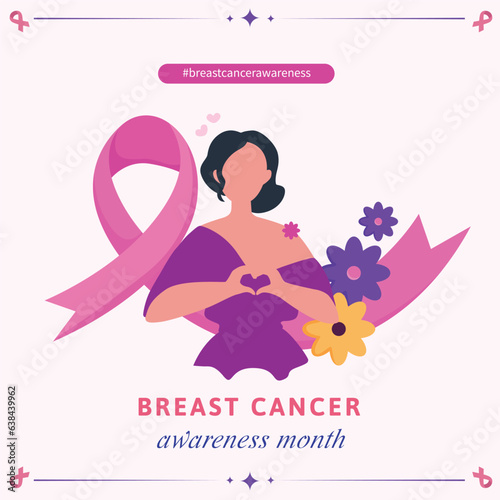 Breast Cancer Awareness Campaign Social Media Poster, 