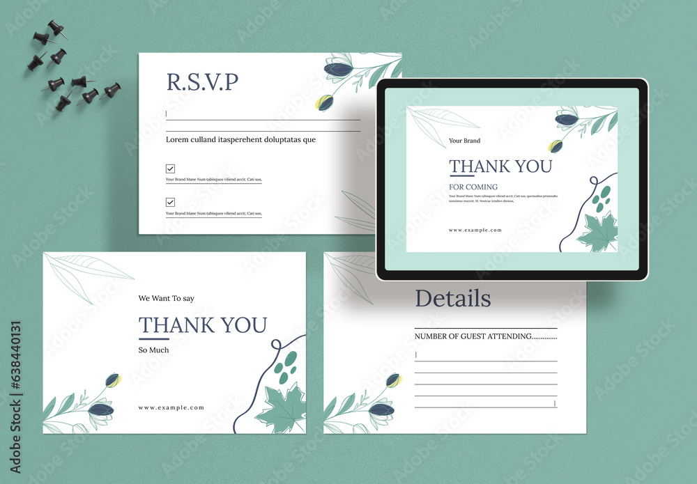 Thank You Card Template Stock Template | Adobe Stock
