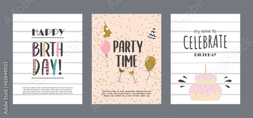 A birthday greeting card set