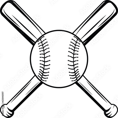 Black and white baseball team logo design. Baseball logo badge