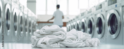 lanudry room full newly washed white clothes