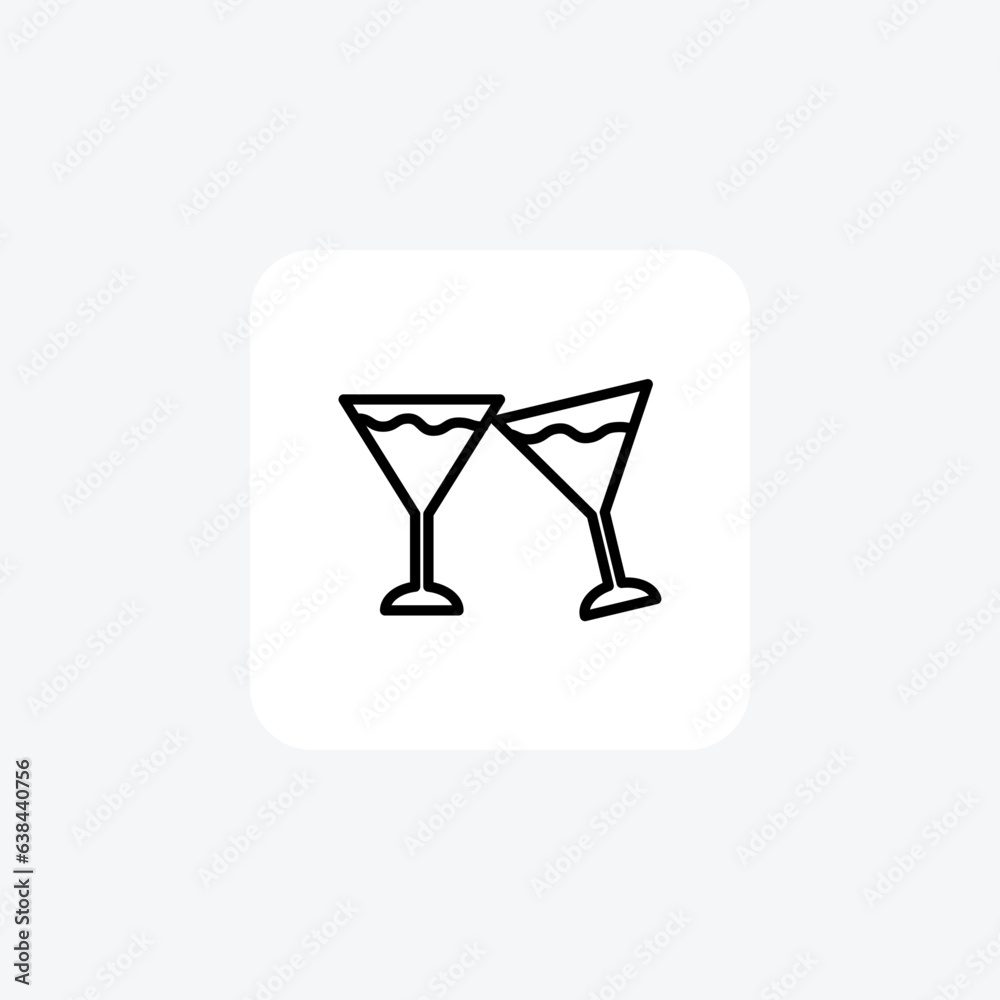 Christmas Celebration Elements Line Icon Christmas Celebration Elements Line Icon