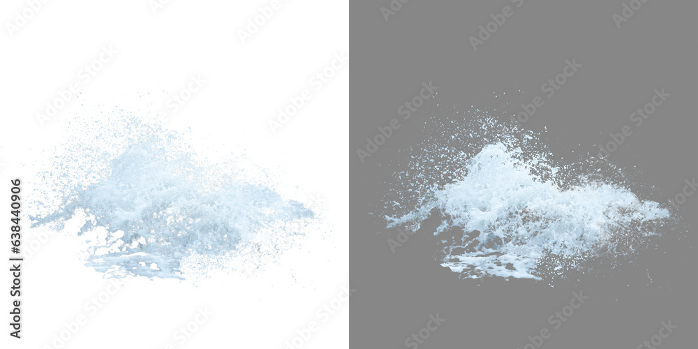 Fototapeta premium Water blue white splash transparent isolated. Shape form droplet of Water splashes into drop water png. Splash Water for texture 