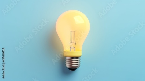 A yellow light bulb on a blue background