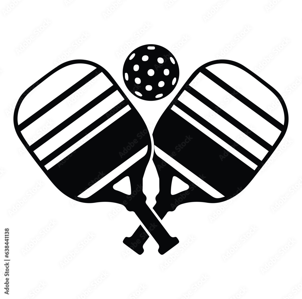 Pickleball vector And Pickleball Paddles Sign Symbol Icon Vector