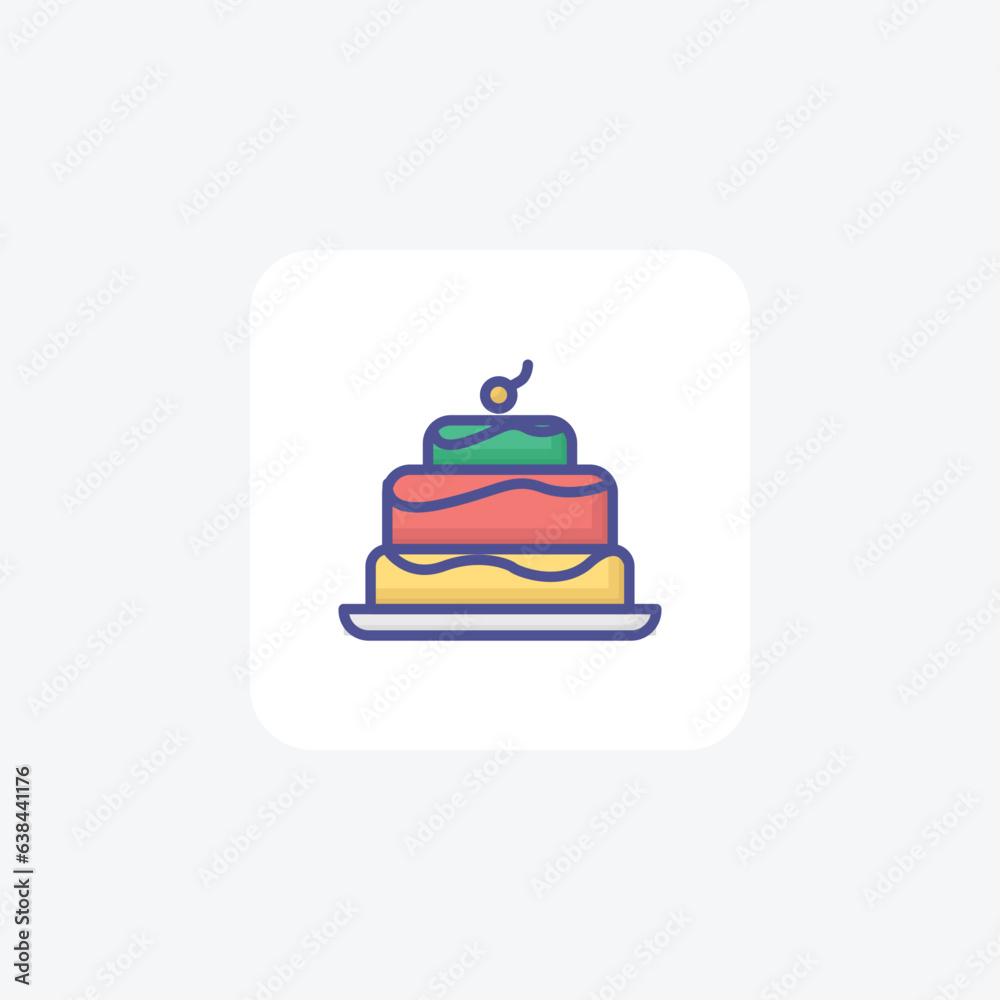 Delicious Yuletide Cake Filled Outline Icon Delicious Yuletide Cake Filled Outline Icon