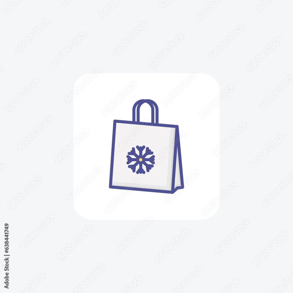Glamorous Christmas Shopping Bags Filled Outline Icon