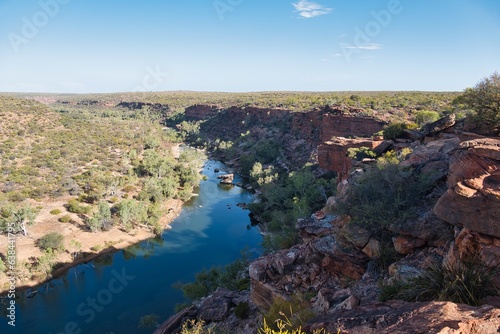 Hawk's Head Lookout in Kalbarri National Park, Western Australia. Stunning views of the Kalbarri Gorges and Murchison River. Beautiful views in Kalbarri National Park. Western Australian landscapes.