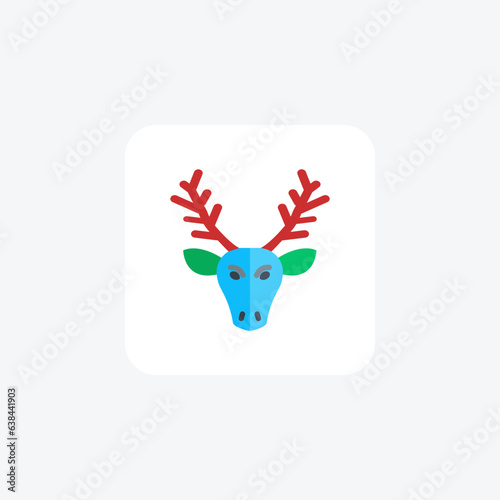 Enchanting Christmas Deer Flat Icon