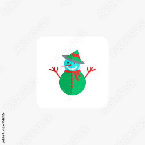 Enchanting Christmas Snowman Flat Icon