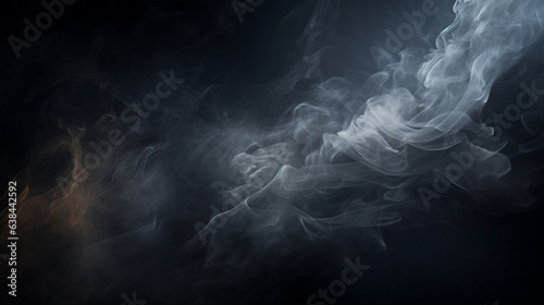 illuminating smoke on black background