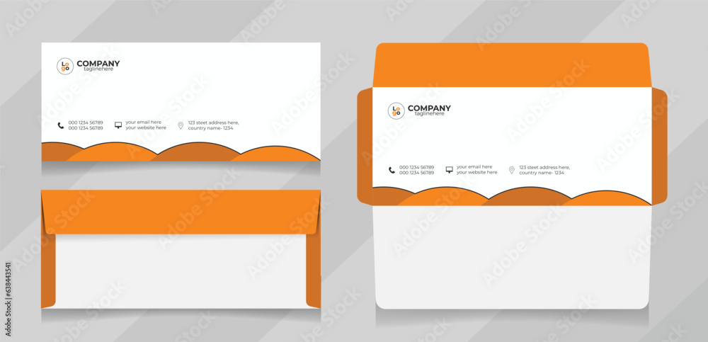 new trendy professional envelope design template