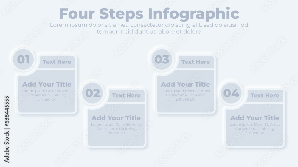 Flat banners for infographic presentation slide with 4 options or steps Flat banners for infographic presentation slide with 4 options or steps