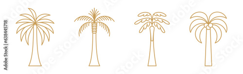 Vector logo design template with palm tree - abstract summer and vacation badge and emblem for holiday rentals, travel services, tropical spa and beauty studios