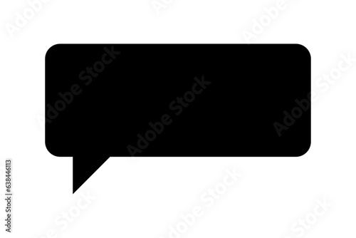Vector speech bubble. Empty space for text. Black rectangle speech, dialog bubble for comic, book, poster, illustration, etc.