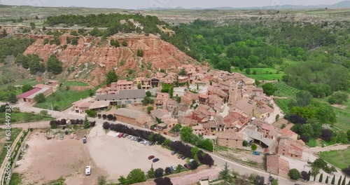 Anento Zaragoza, panoramic aerial view photo