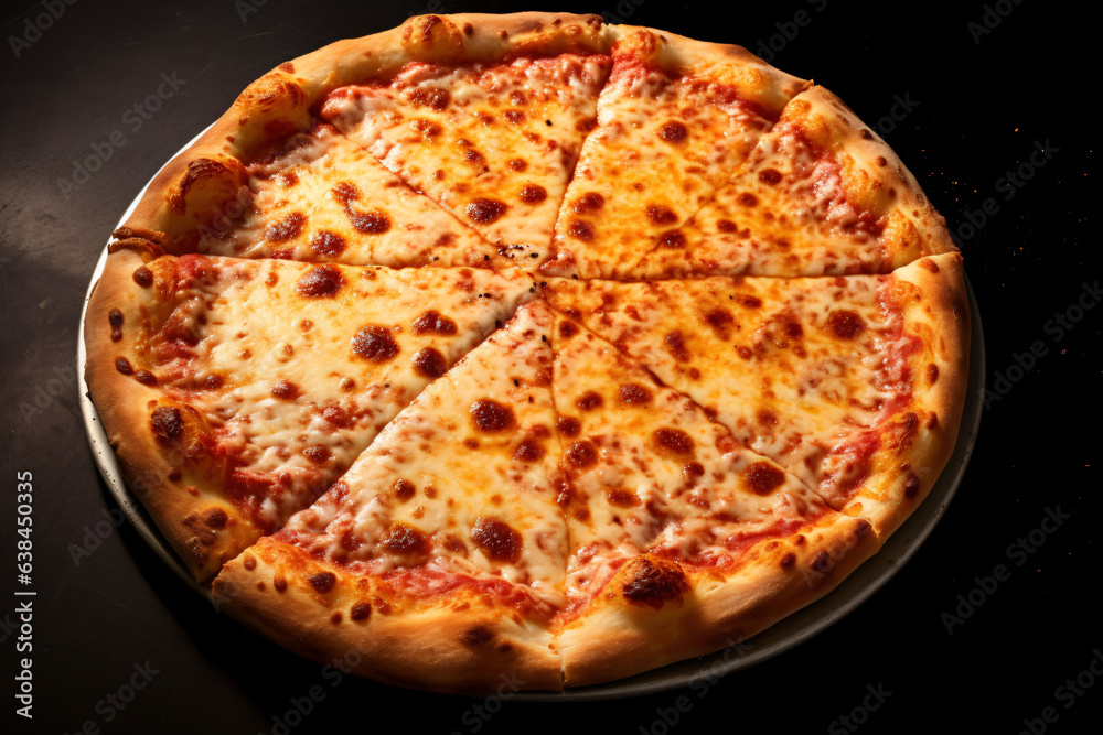 A flat lay photorealistic image of a sliced Italian cheese pizza on a table with all the ingredients spread out, captured from a top-down view A flat lay photorealistic image of a sliced Italian cheese pizza on a table with all the ingredients spread out, captured from a top-down view