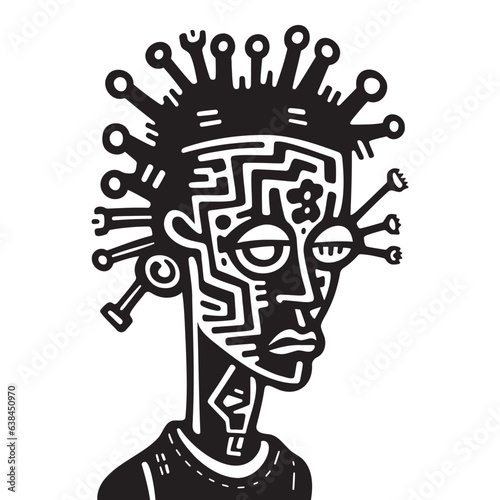 black graffiti punk flash hand drawn vector graphic
