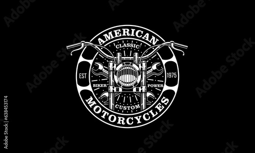 Custom motorcycle vintage emblem, logo motor badge