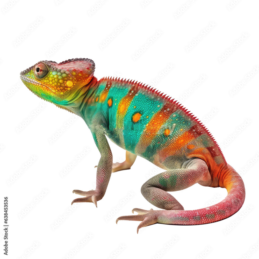 Naklejka premium chameleon looking isolated on white