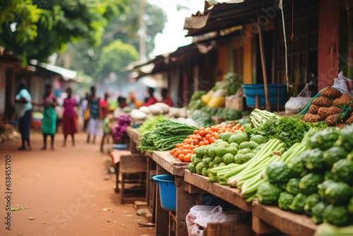Close up shot of vegetable at street market, vibrant produce and color. Generative AI © Nutcha